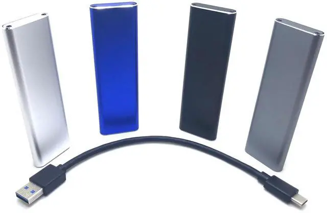 Alt view image 2 of 5 - M.2 NGFF to USB3.1 SSD Solid Aluminum Mobile Hard Drive Box Type-0JMS580 Main Controller
blue