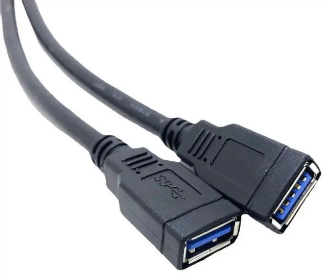 Alt view image 2 of 5 - Motherboard 20-pin male to dual USB 3.0 female extension cable 20P-2AF data cable PCl-E expansionBlade guard line