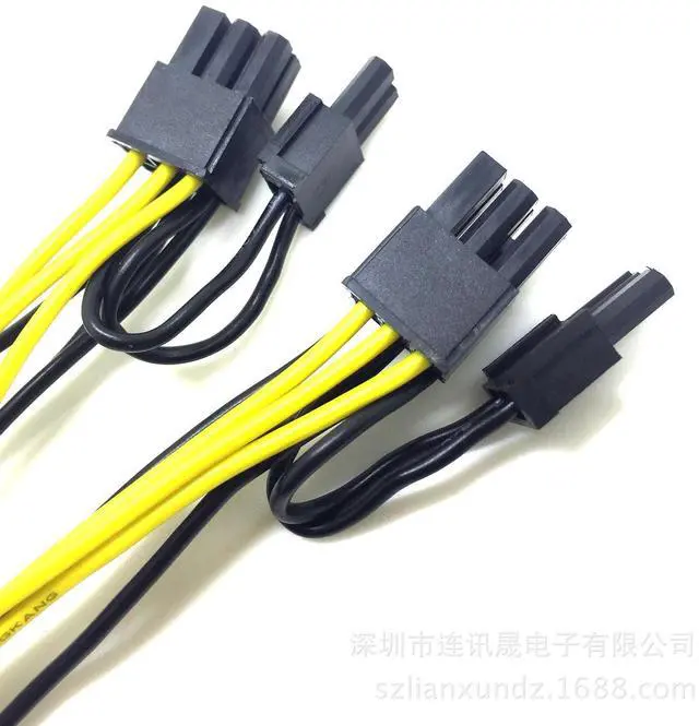 Alt view image 2 of 5 - 6-pin to dual 8-pin power supply cable 6P to dual 8P 6P to 6+2power supply cable 6P to 8PIN power cable