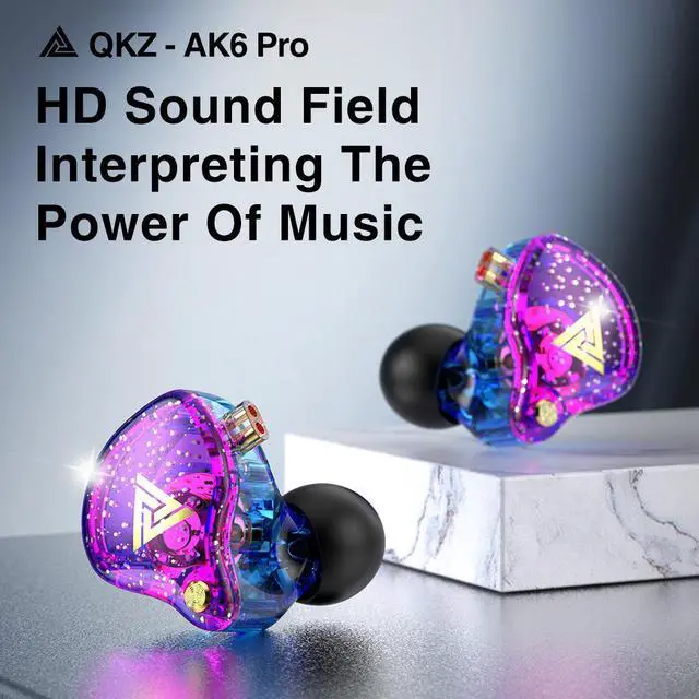 Alt view image 2 of 6 - OKZ AK6 PRO headphones - Hif, audiophile, bass-heavy, in-ear, wired, suitable for use on mobile phones, computers, White microphone