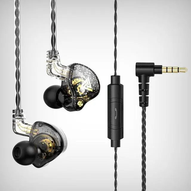 Main image of OKZ AK6 PRO headphones - Hif, audiophile, bass-heavy, in-ear, wired, suitable for use on mobile phones, computers, Black microphone