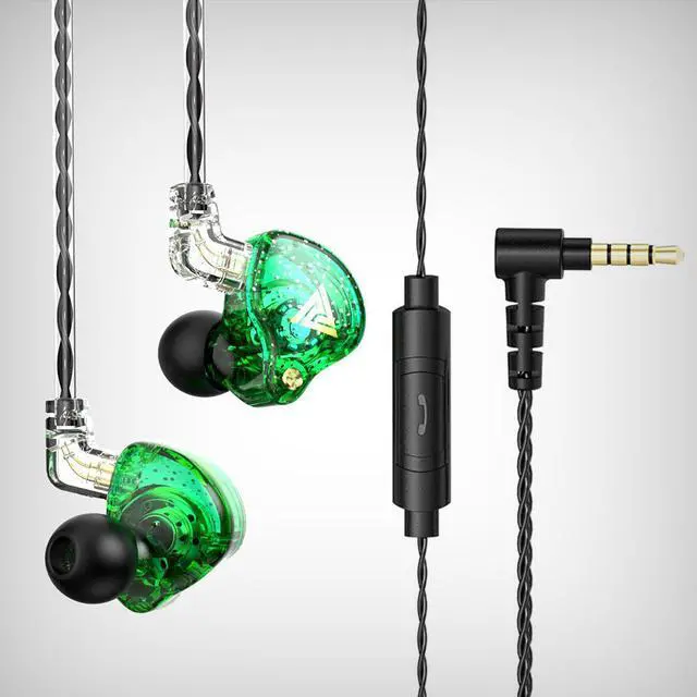 Main image of OKZ AK6 PRO headphones - Hif, audiophile, bass-heavy, in-ear, wired, suitable for use on mobile phones, computers, Green microphone