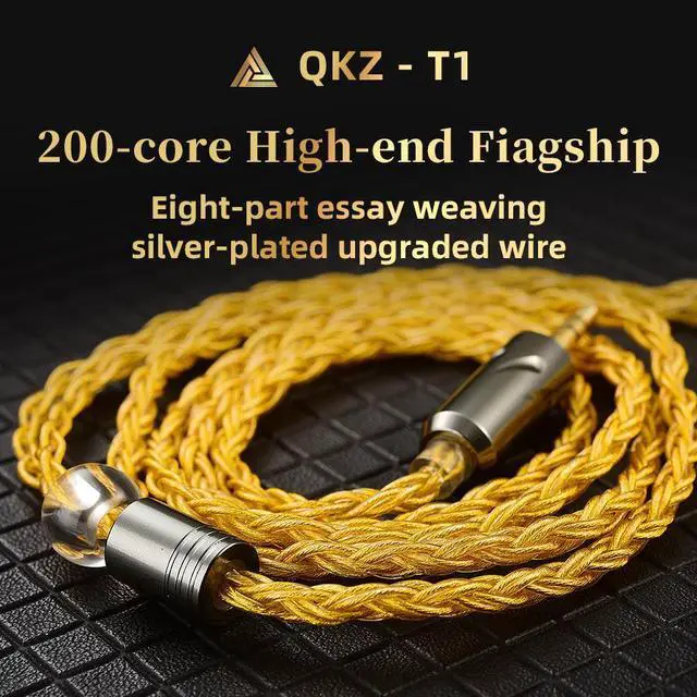 Alt view image 3 of 5 - QKZ Tl Eight-Section Silver Plated Upgrade Cable -Silver Plated Upgrade Cable -3.5mm 0.75mm 2-Pin Headphone Upgrade Cable blue