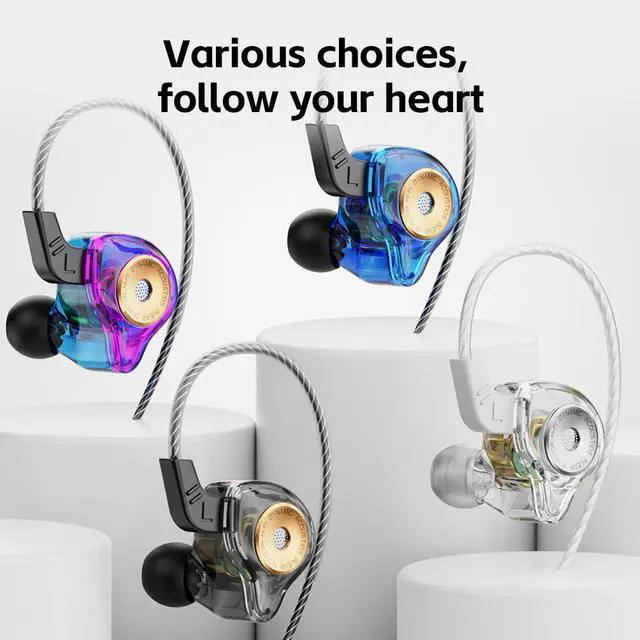 Alt view image 2 of 2 - QKZ AK6-Ultra n-ear Dynamik Transducer Headphones, Mobile Monitoring, Headphones, With Remote Control and Microphone, Fitness RunningHeadphones   blue