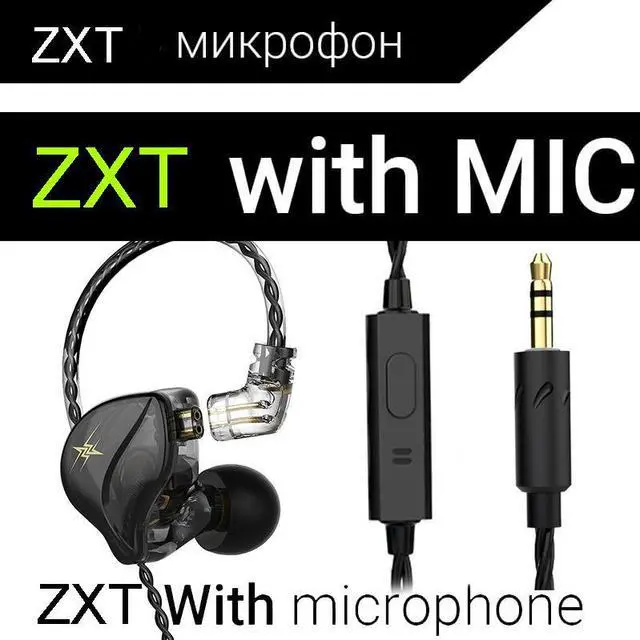 Main image of Sport RunningIn-EarType-ForFirst-Person ShooterGamesQKZ ZXT Monitoring Level Headphones- phonesforComputers- Controland Microphone  Black microphone