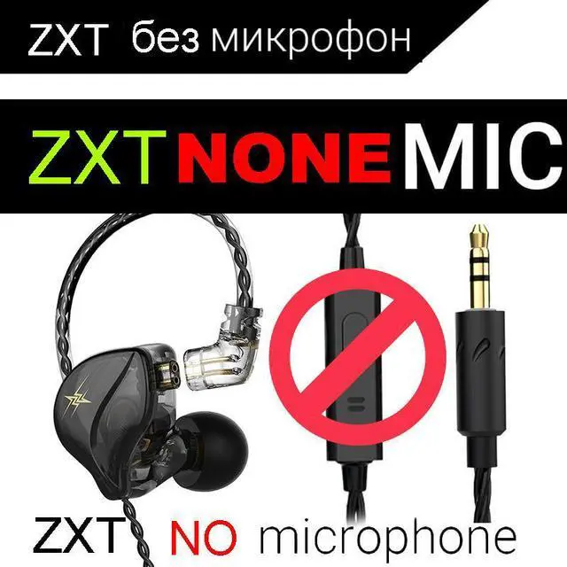 Main image of Sport RunningIn-EarType-ForFirst-Person ShooterGamesQKZ ZXT Monitoring Level Headphones- phonesforComputers- Controland Microphone   Black