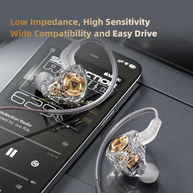 Alt view image 3 of 4 - QKZ ENZ0 Enzo ln-Ear Dynamic Driver Headphones Hifi Sound Bass Line Control Wired Headphones Grey microphone