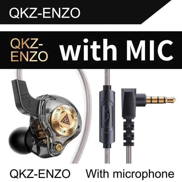 Main image of QKZ ENZ0 Enzo ln-Ear Dynamic Driver Headphones Hifi Sound Bass Line Control Wired Headphones
Black microphone