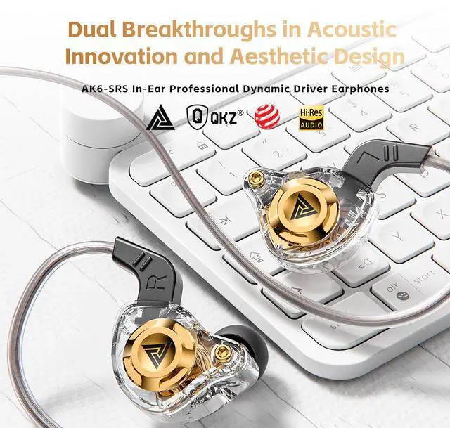 Alt view image 3 of 3 - QKZ AK6 SRS mobile phone head p hones - In-ear dvnamic coil headphones with HiFi sound quality and bass boost.  Purple microphone