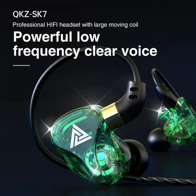 Alt view image 5 of 6 - QKZ/Tingsheng SK7 in-ear Stereo line Control Headphones, Monitoring Headphones, Mobile Phone Wired Headphones, Earplugs Red microphone