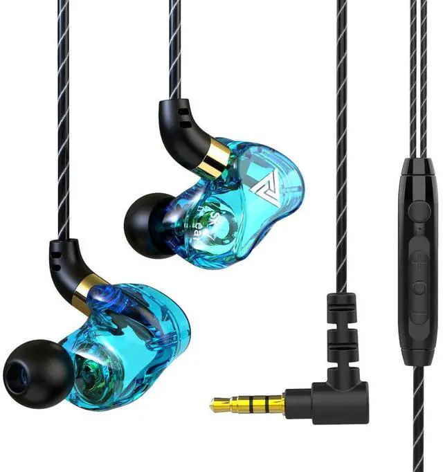 Main image of QKZ/Tingsheng SK7 in-ear Stereo line Control Headphones, Monitoring Headphones, Mobile Phone Wired Headphones, Earplugs Light blue microphone