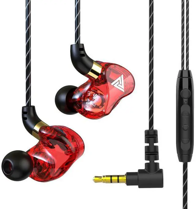 Main image of QKZ/Tingsheng SK7 in-ear Stereo line Control Headphones, Monitoring Headphones, Mobile Phone Wired Headphones, Earplugs Red microphone