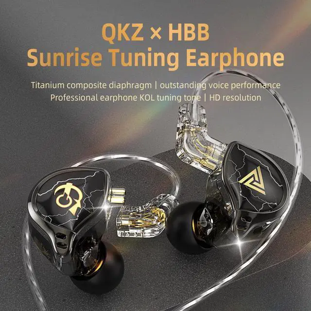 Alt view image 6 of 6 - QKZx HBB in-ear headphones withremote control and microphone, suitable for HlFl music, gaming, and general use, a jointcollaboration product.Black microphone Black