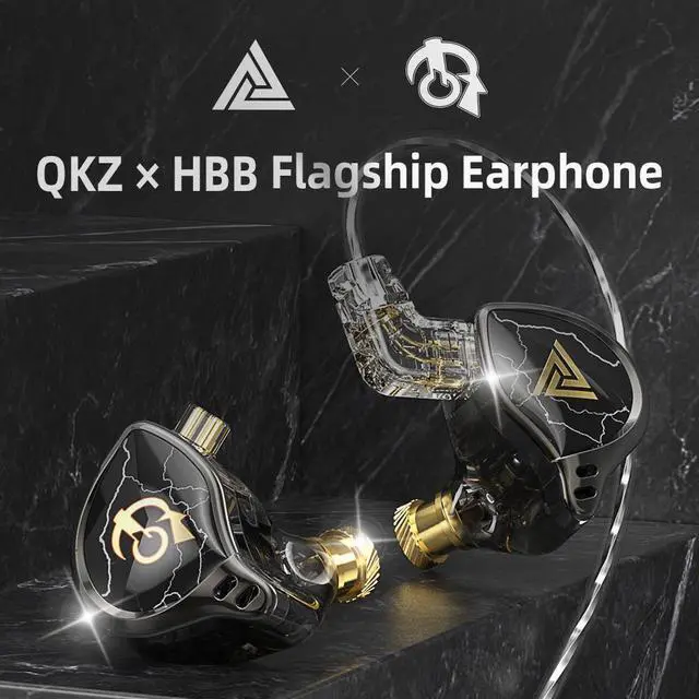 Alt view image 4 of 6 - QKZx HBB in-ear headphones withremote control and microphone, suitable for HlFl music, gaming, and general use, a jointcollaboration product.Black microphone Black
