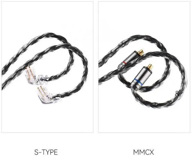 Alt view image 6 of 6 - QKZ Q1 MAX headphones upgrade cable - 16 strands, 352 cores, silver-plated wire, replaceable audio plugHead upgrade wire Q1 MAX Grey + MMCX