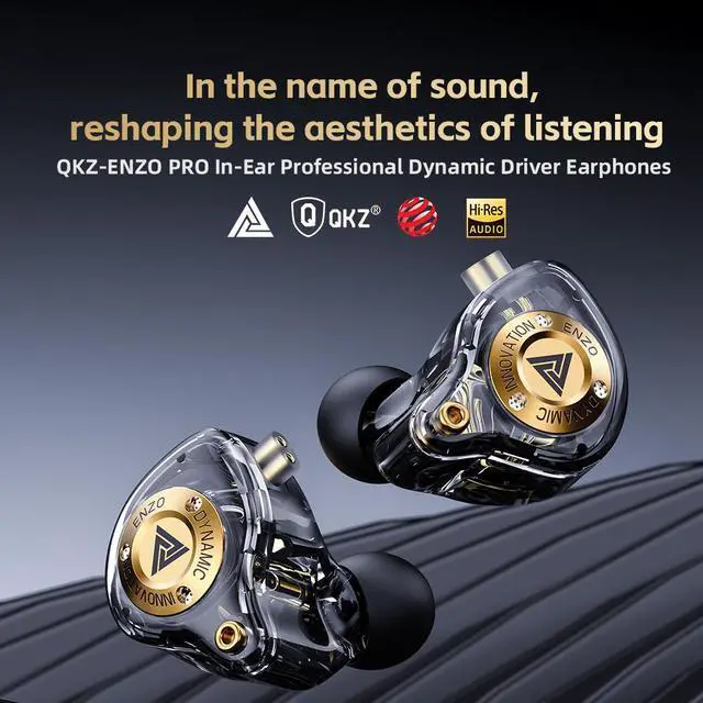 Alt view image 2 of 3 - QKZ ENZ0 PRO - Enzo Mobile Headphones - In-ear heavy bass wired remotecontrol-Rechargeable wire plug-in headphones Black microphone