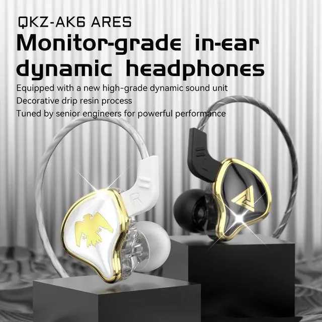 Alt view image 5 of 5 - QKZ AK6 Ares War God In-Ear Headphone with Remote Control and Microphone for Fitness and RunningHIFl headphones   Black microphone White microphone