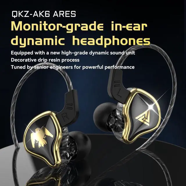 Alt view image 3 of 5 - QKZ AK6 Ares War God In-Ear Headphone with Remote Control and Microphone for Fitness and RunningHIFl headphones   Black microphone White microphone