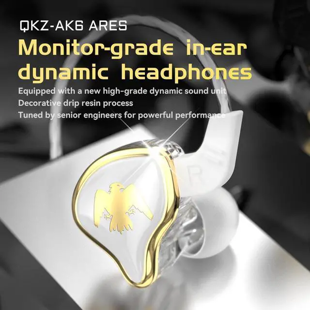Alt view image 4 of 5 - QKZ AK6 Ares War God In-Ear Headphone with Remote Control and Microphone for Fitness and RunningHIFl headphones   Black microphone White microphone