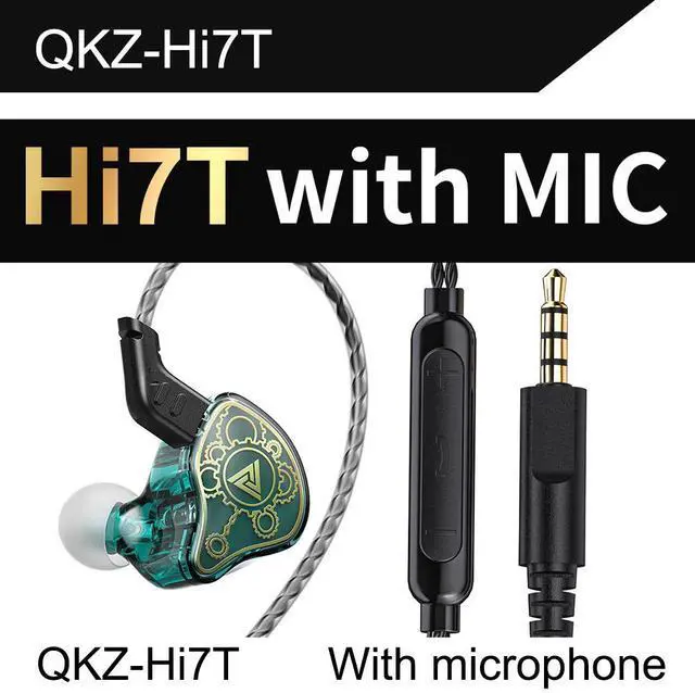 Main image of QKZ Hi7T Mobile Headphones -Fitness Running Hi-Fi Wired BassHeadBest-selling Dynamic Crossover Headphones green