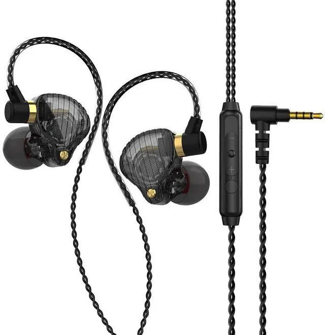 Main image of QKZ SK3 Dynamic Headphone HiFi Audio Headphones with Microphone, Line ControlCompatible with Mobile Phones, Computers and Gaming, in-Ear Style Sports MusicHeadphones    black
