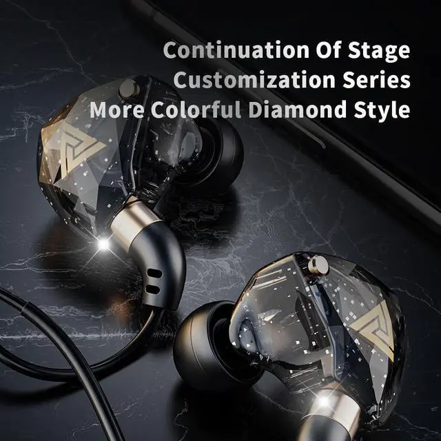 Alt view image 2 of 5 - QKZ SK8 Subwoofer Headphones -Gamingheadphones for computers -With remotecontrol and microphone - Sportive in-ear style headphones for first-person shooter games   red
