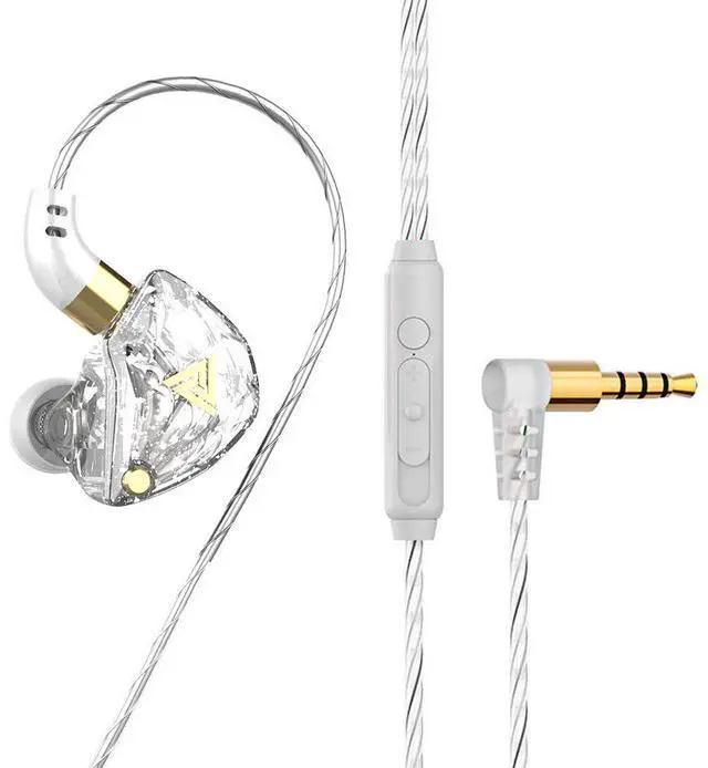 Main image of QKZ SK8 Subwoofer Headphones -Gamingheadphones for computers -With remotecontrol and microphone - Sportive in-ear style headphones for first-person shooter games   white