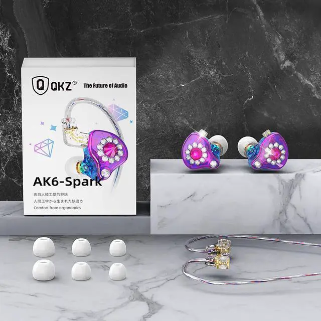 Alt view image 6 of 6 - QKZ AK6 Spark Professional Headphones for Live Streaming Hosts, 2.5-meter longcable, suitable for mobile live streaming as well as general audio quality listening.