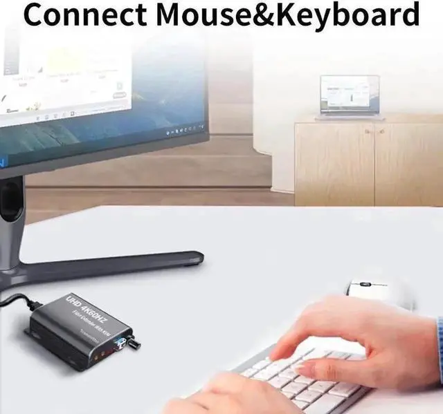 Alt view image 6 of 7 - 4K 60Hz HDMI to Fiber Optic Converter 1080P 120Hz HDMI Fiber Optic Video Extender KVM USB Loop to HDMI Fiber Transmitter and Receiver Kit