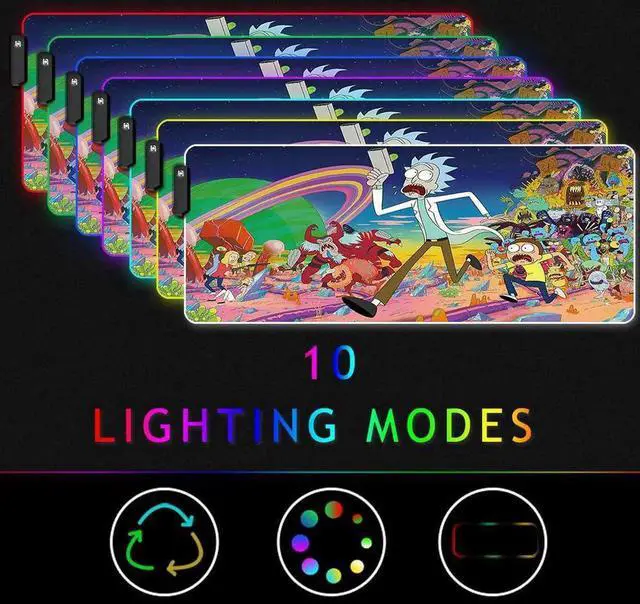 Alt view image 5 of 6 - RGB Gaming Mouse Pad Large - Soft RGB Mouse Mat Oversize Glowing Led Extended Mousepad, USB Powered Computer Keyboard Mouse Pad, Lighted PC Gaming Mouse mat with Non-Slip Rubber Base Waterproof 80x30