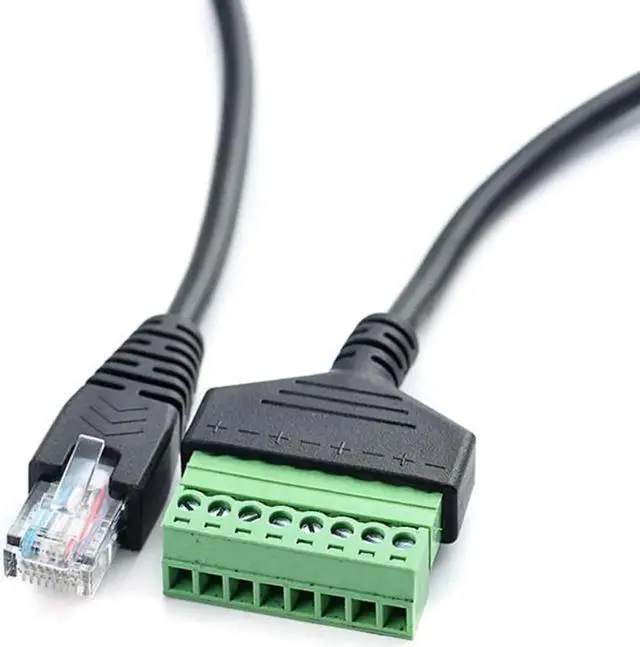 Alt view image 2 of 2 - 30cm RJ45 Network Cable Ethernet Male To 8 Pin AV Terminal Screw Adapter Converter Block Plug Cable for CCTV Camera