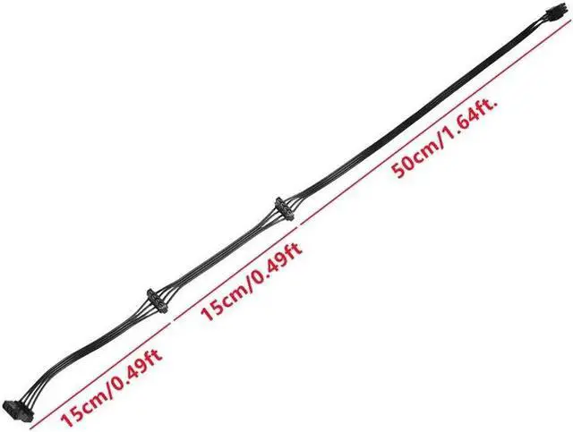 Alt view image 2 of 6 - 6Pin to 3 Molex IDE 4Pin Angled Peripheral Modular Power Cable for Seasonic PRIME 1000W 850W 750W 650W Titanium Power Supply PSU