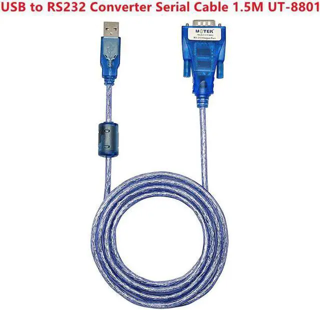 Main image of UTEK UT-8801 USB to RS232 USB to COM DB9 9Pin Converter with ESD Protection Industrial Grade FTDI FT232 Chip Serial Cable 1.5M