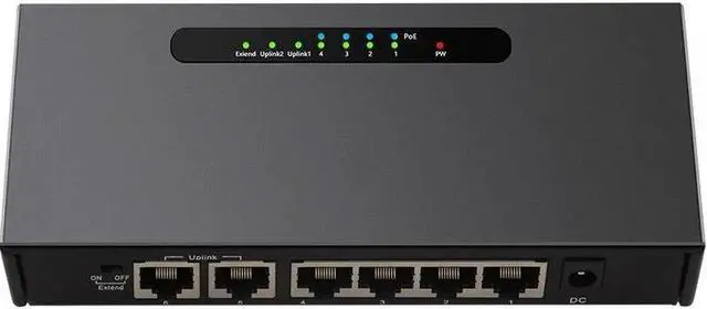 Alt view image 4 of 5 - 4+2 Port POE switch 10/100Mbps Full/Half Duplex VLAN Network Ethernet Switch af/at for IP POE CCTV Camera