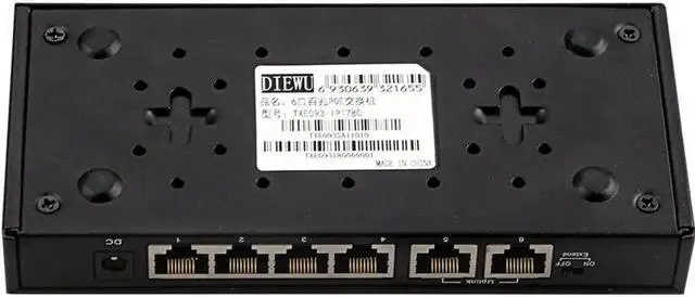 Alt view image 3 of 5 - 4+2 Port POE switch 10/100Mbps Full/Half Duplex VLAN Network Ethernet Switch af/at for IP POE CCTV Camera