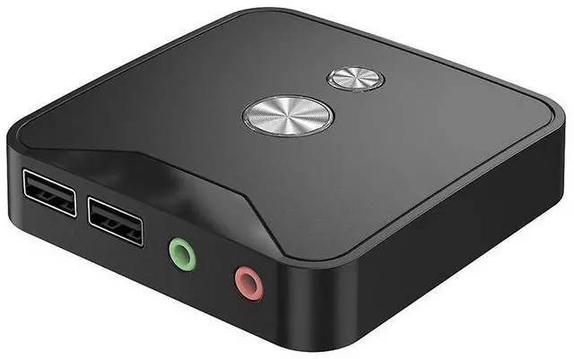 Alt view image 3 of 6 - KG-02 Computer Desktop Switch for internet Cafe, internet Cafe Case UsB 2.0 Hub ExtensionLong switch with audio   USB interface