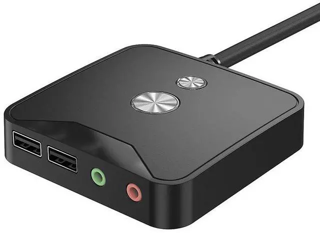 Alt view image 4 of 6 - KG-02 Computer Desktop Switch for internet Cafe, internet Cafe Case UsB 2.0 Hub ExtensionLong switch with audio   USB interface