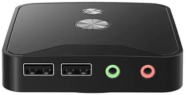 Alt view image 2 of 6 - KG-02 Computer Desktop Switch for internet Cafe, internet Cafe Case UsB 2.0 Hub ExtensionLong switch with audio   USB interface