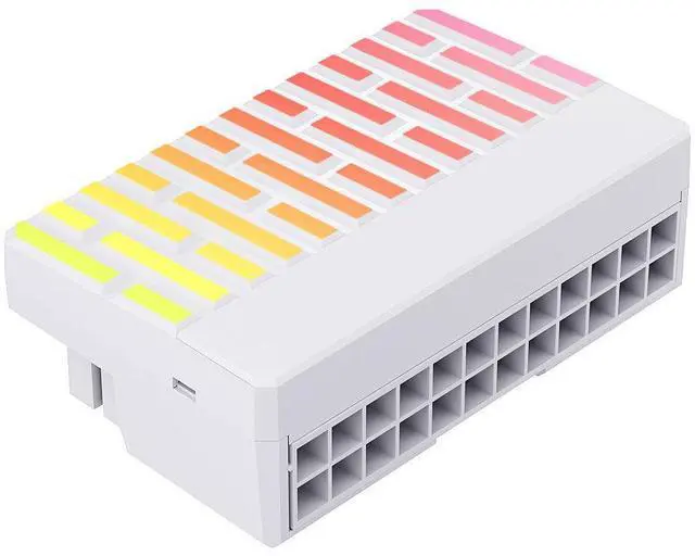 Alt view image 3 of 3 - ATX motherboard power supply 24-pin to 90-degree turning connector 24-pin right-angle adapter for wiringMagic artifact connector white