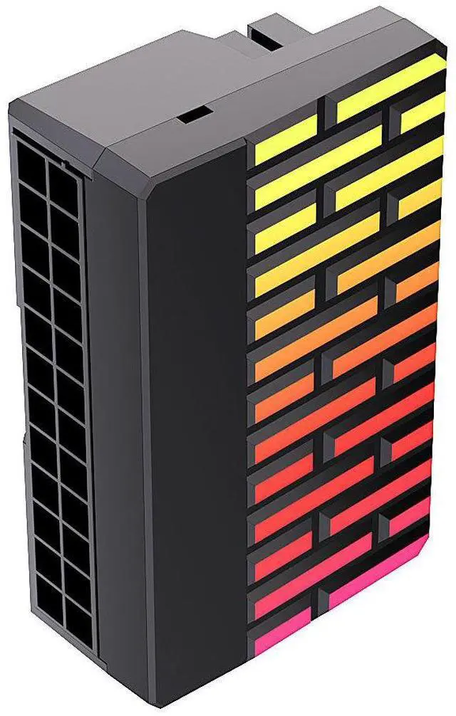 Main image of ATX motherboard power supply 24-pin to 90-degree turning connector 24-pin right-angle adapter for wiringMagic artifact connector black