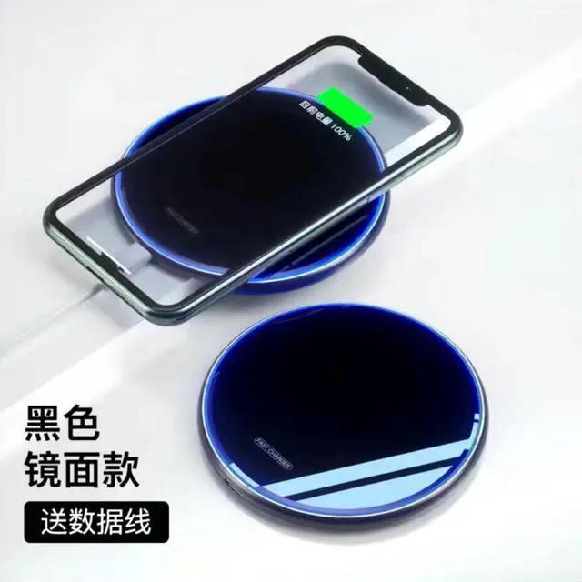 Alt view image 2 of 4 - 35W mirror wireless charger 30W round desktop chargerwith breathinglight, suitable for iPhone 8/16 fast charging