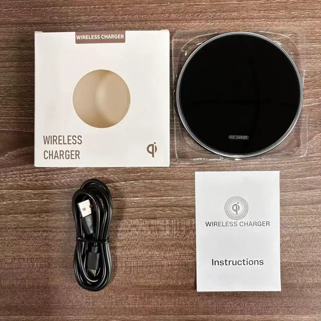 Alt view image 4 of 4 - 35W mirror wireless charger 30W round desktop chargerwith breathinglight, suitable for iPhone 8/16 fast charging