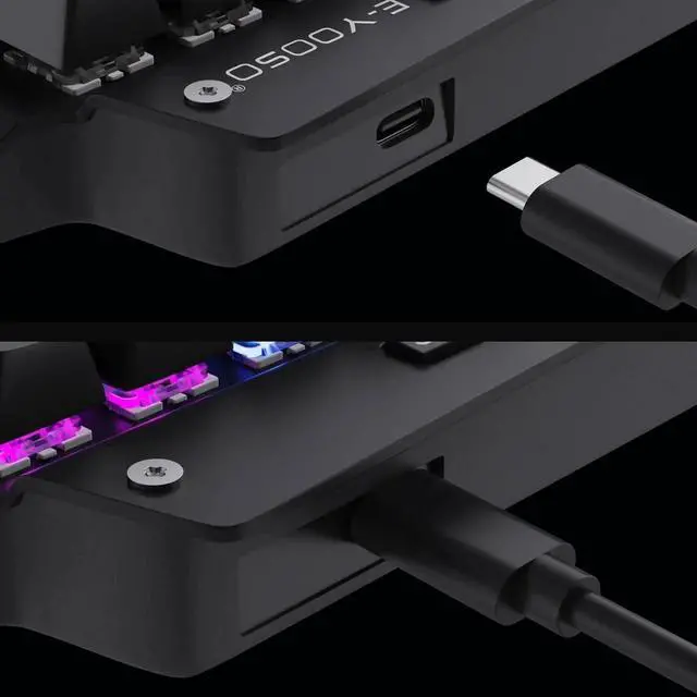 Alt view image 4 of 7 - One Handed Mechanical Gaming Keyboard Wired, RGB Led Backlit, 6 Onboard Macro Keys, Detachable Wrist Rest, Blue Switch - Clicky, and Detachable Type C Cable, Metal Panel, All Keys No Conflict