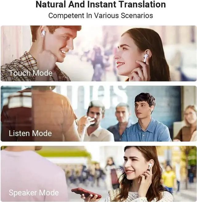 Alt view image 6 of 6 - M3 Language Translator Earbuds, Two-Way Translator Device with APP for 40 Languages & 93 Accents Online, Offline Translator for Exploring Expat Life Freely, Compatible with iOS & Android