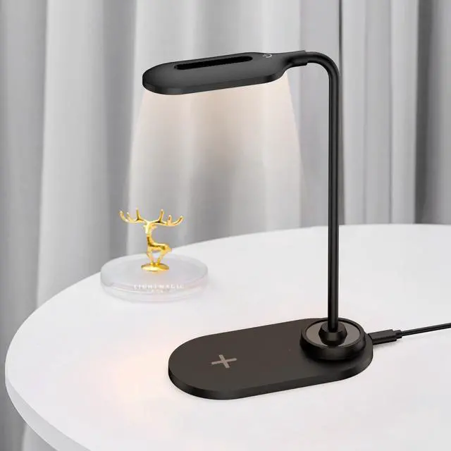 Alt view image 2 of 2 - Wireless charging desk lamp available in stock. 10W fast charging charger aswell as 15W and 20W mini desktop black