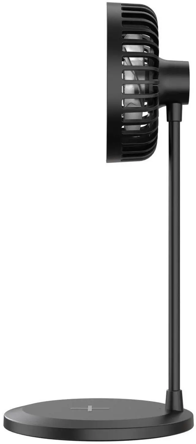 Alt view image 2 of 3 - New wireless charger - 10W for fast wireless charging, 15W for private mode,multi-functional with three-speed adjustment, fan with white light for illumination. black