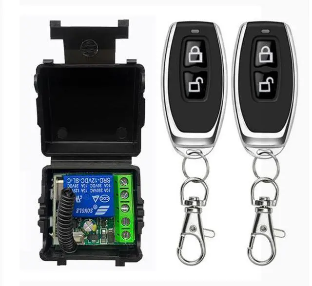 Main image of 5V 9V 12V 24v Wireless Remote Control Door Access Controler Dc Electric control Lock Lighting Electric Door Controller One controller is equipped with 2 switch lock pattern remote control switches.