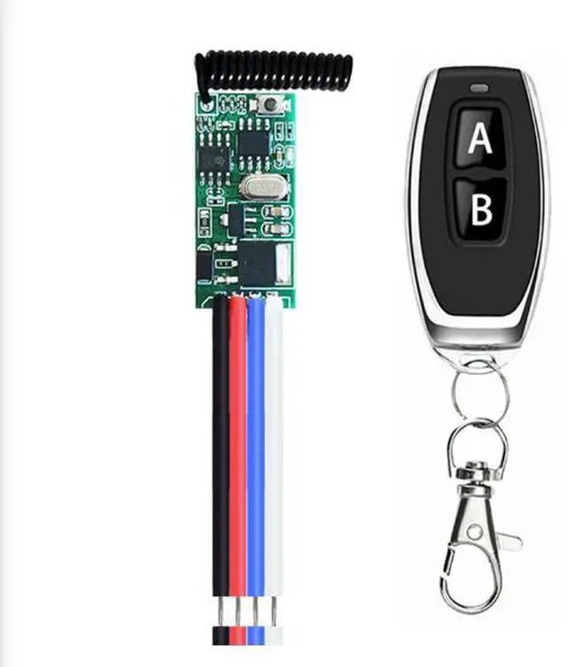 Main image of 3.6V - 24v Mini Remote control Switch 12v 24v Mini Receiver LED Access Control single-Path Remote Control switch One large and one small red chili button remote control
