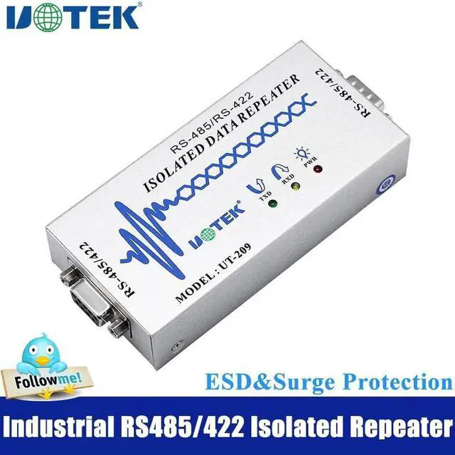 Alt view image 4 of 7 - Industrial Grade RS-485 RS-422 Repeater with Isolation Trunk Circuit RS485 RS422 UT-209