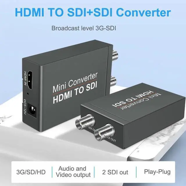 Alt view image 2 of 7 - HDMI to SDI Converter HDMI Input to SDI 2 Output Support SD/HD/3G-SDI 1080P HDMI to SDI for Camera HDTV